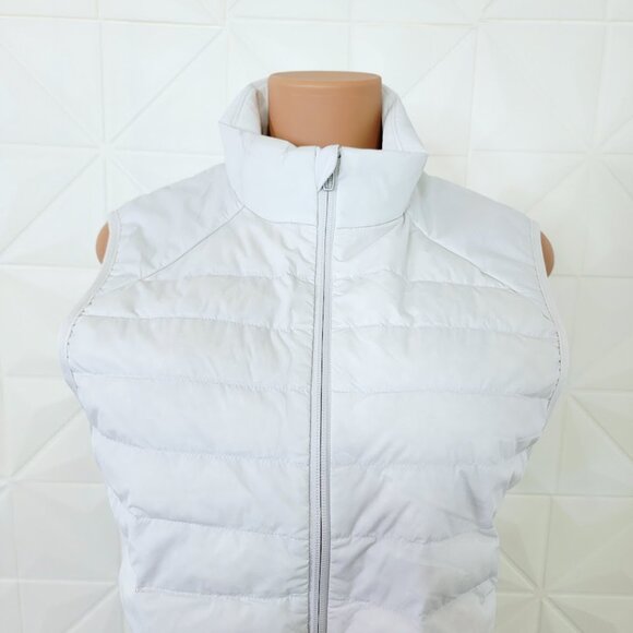 Lululemon Women's White Sleeveless Full-Zip Down For A Run Puffer Vest Size M - Picture 3 of 9